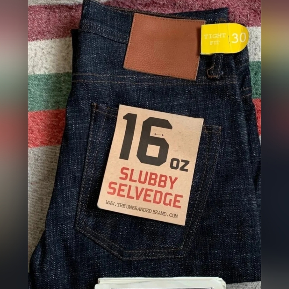 Unbranded brand 16oz Slub selvedge . Size 30 tight fit